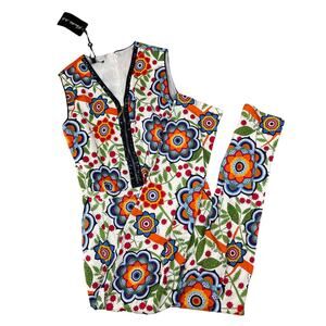 Rosalita McGee Womens Size M All Over Print Floral Jumpsuit NWT